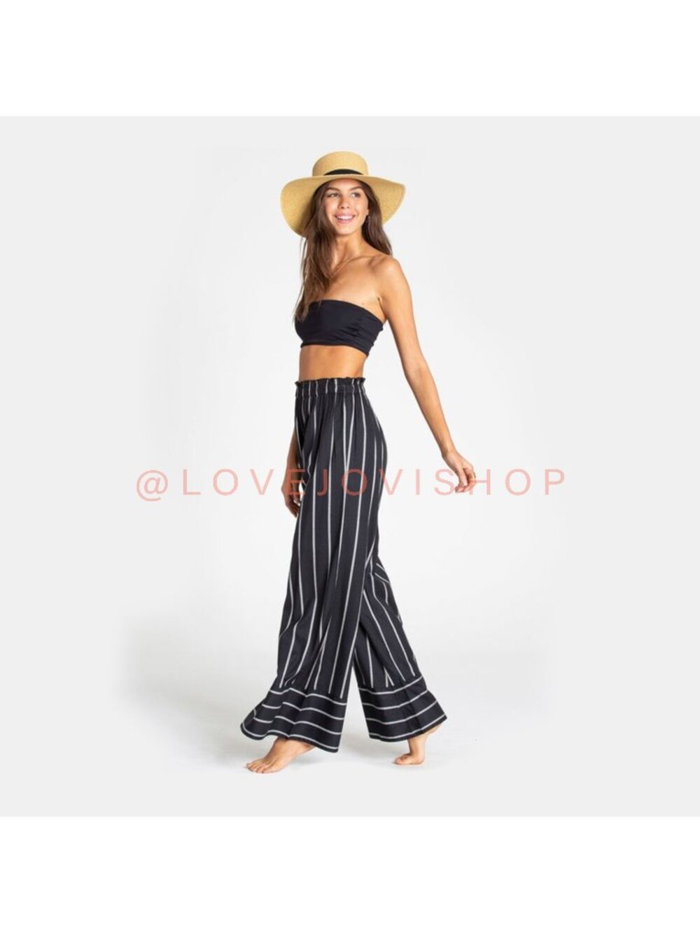 Coastal | I.N.C. Black Striped Palazzo Pants | Cottagecore Nautical Summer